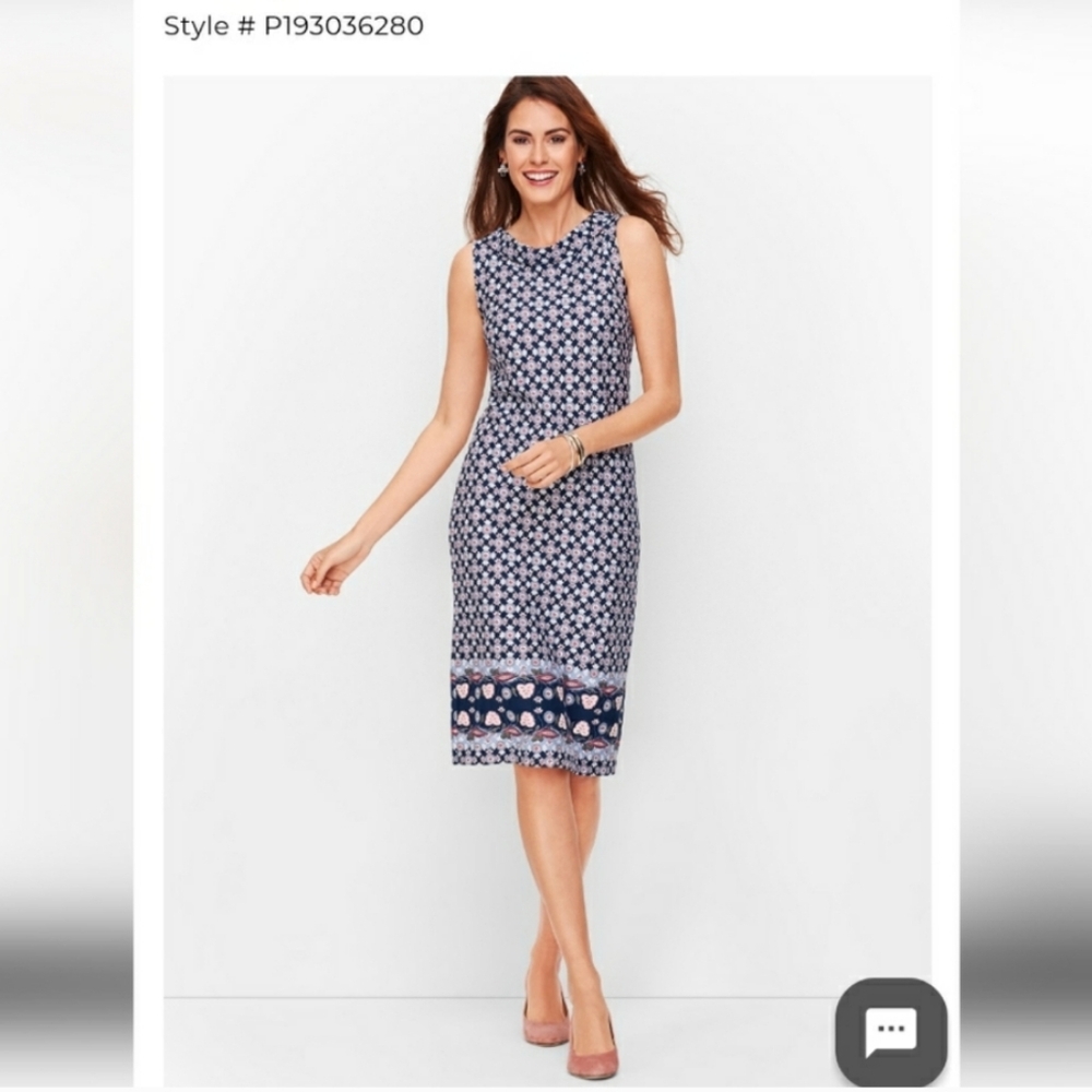 TALBOTS sleeveless tunic scoop neck shift dress